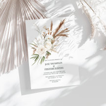 Boho Bohemiaco Floral Seco Foto y Código QR Boda