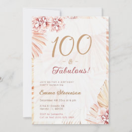 Invitación Boho Bohemian 100 Fabulosas Damas 100 cumpleaños