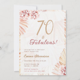 Invitación Boho Bohemian 70 y fabulosas damas 70 cumpleaños
