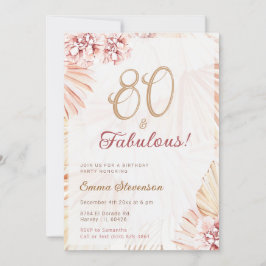 Invitación Boho Bohemian 80 y Fabulous Ladies 80th Birthday