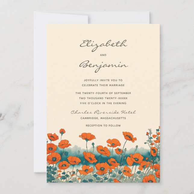 Invitación Boho Bohemian Boda de Flor Silvestre Rustica (Anverso)