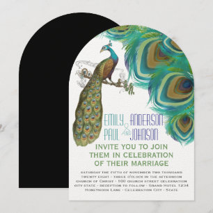 Invitación Boho Bohemian Peacock se nutre con Peacock