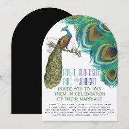 Invitación Boho Bohemian Peacock se nutre con Peacock