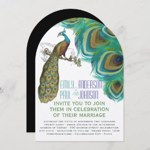 Invitación Boho Bohemian Peacock se nutre con Peacock