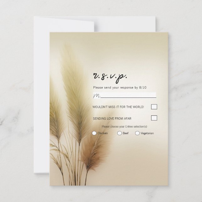 Invitación Boho Boho Boho Bohemian Boho Wedding RSVP (Anverso)