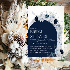Invitación Boho Boho de la Marina Floral de Invierno