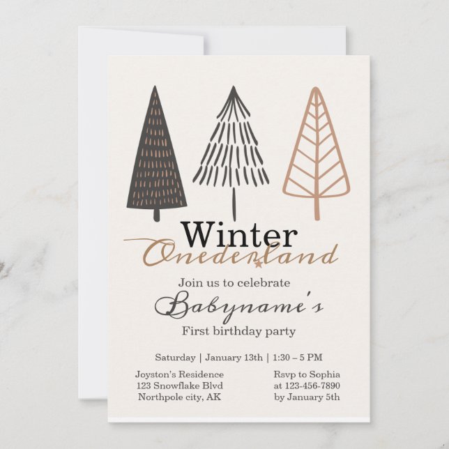 Invitación Boho Boho de primer cumpleaños de Onederland Minim (Anverso)