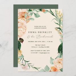 Invitación Boho Boho Peach Bridesmaids Luncheon Brunch