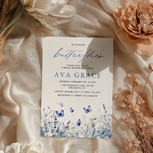 Invitación Boho Bonito que me da mariposas ducha de novia (Subido por el creador)