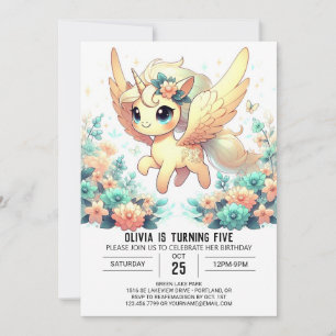 Invitación Boho Bonito Unicorn Cumpleaños Digital