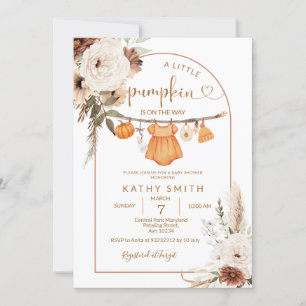Invitación Boho Borgoña Hay una calabaza en camino