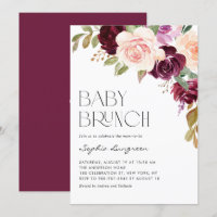 Boho Borgoña y Flores de Peach caen sobre Baby Bru