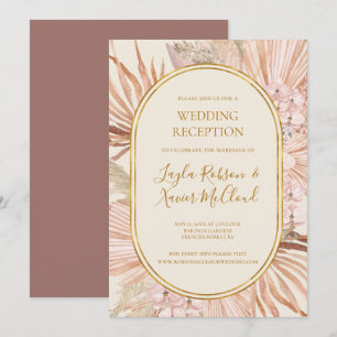 Invitación Boho Botanical   Acogida de bodas Rosas turbias