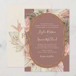 Invitación Boho Botanical | Boda tradicional Rosa polvoriento