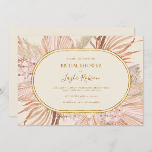 Invitación Boho Botanical   Ducha de novia horizontal de marf