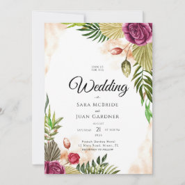 Invitación Boho Botanical Elegance Wedding Invitation