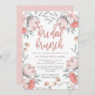 Invitación Boho Botanical Flowers Bridal Brunch