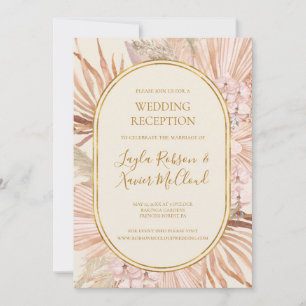 Invitación Boho Botanical   Recepción de Boda Verde de Oliva