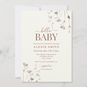 Invitación Boho Botanical Wildflower Floral Baby Shower