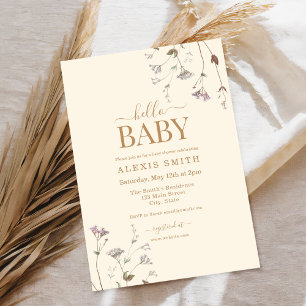 Invitación Boho Botanical Wildflower Floral Baby Shower