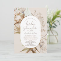 Boho Botanico Beige Baby Shower por correo
