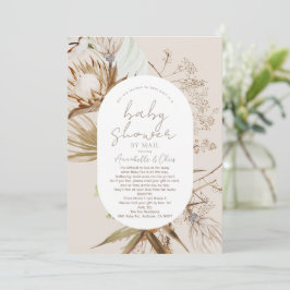 Invitación Boho Botanico Beige Baby Shower por correo