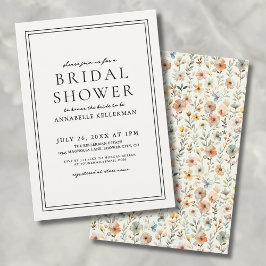 Invitación Boho Botánico Elegante Lluvia de Flores Nupcial