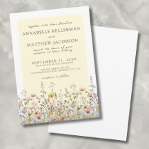 Boho Botánico Flor Silvestre Amarillo Floral Boda