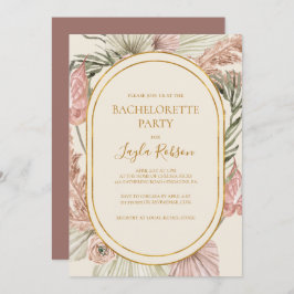 Invitación Boho Botany Dusty Rosa Bachelorette