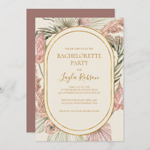Invitación Boho Botany Dusty Rosa Bachelorette
