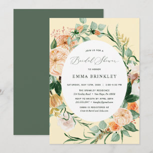 Invitación Boho Botany Greenery Yellow Bridal Shower