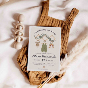Invitación Boho Boy Baby Shower Baby Clothes