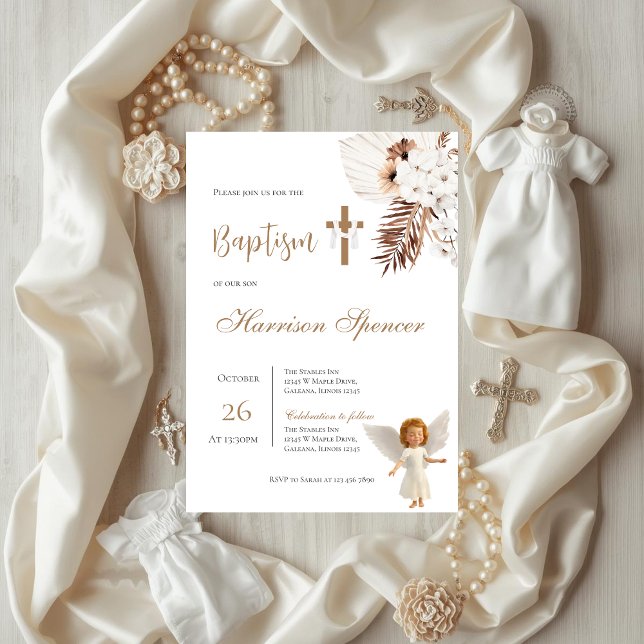 Invitación Boho Boy Baptism Invitation  (Subido por el creador)