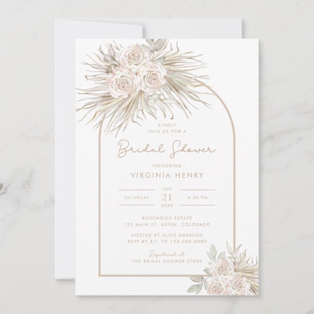 Invitación Boho Bridal Shower (Anverso)