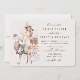 Invitación Boho Bride y Llama Bridal Shower