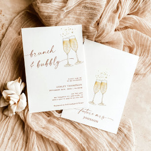 Invitación Boho Brunch & Bubbly Terracotta Bridal Shower