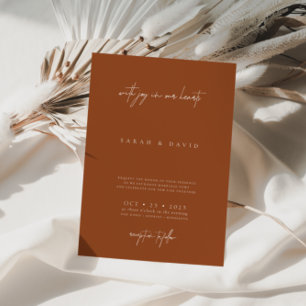 Invitación Boho Brunt Naranja Elegant Wedting