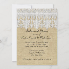 Invitación BOHO Burlap impreso y gitano de encaje estilo mode