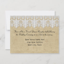 Invitación BOHO Burlap impreso y gitano de encaje estilo mode