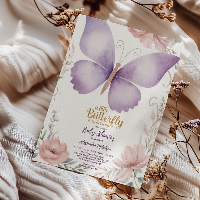 Invitación Boho Butterfly Baby Shower (Subido por el creador)
