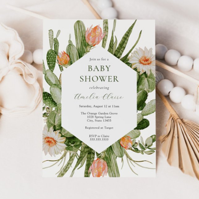 Invitación Boho Cactus Baby Shower (Subido por el creador)