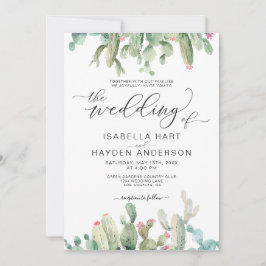 Invitación Boho Cactus Boda de Sucultores del Desierto Cacti