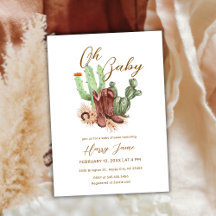 Boho Cactus Cowboy moderno zapata Baby Shower