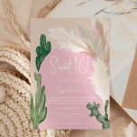 Invitación Boho cactus pampas color de la tierra rosa arca Sw<br><div class="desc">Cactus verde tropical del desierto del Boho y pampas hierba dulce de 16 años de fiesta de cumpleaños invitación con cactus salvajes,  pampas acuarela,  arco en forma de tierra muda con colores beige claro y terracota con arcos polvorientos rosados.</div>