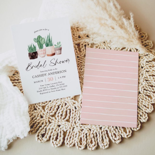 Invitación Boho Cactus Succulum Bridal Shower (Subido por el creador)