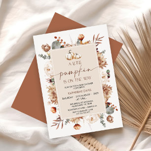 Invitación Boho Cae Cae Pequeña Calabaza Baby Shower