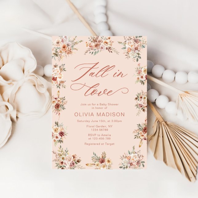 Invitación Boho cae en el amor Floral Baby Shower (Subido por el creador)