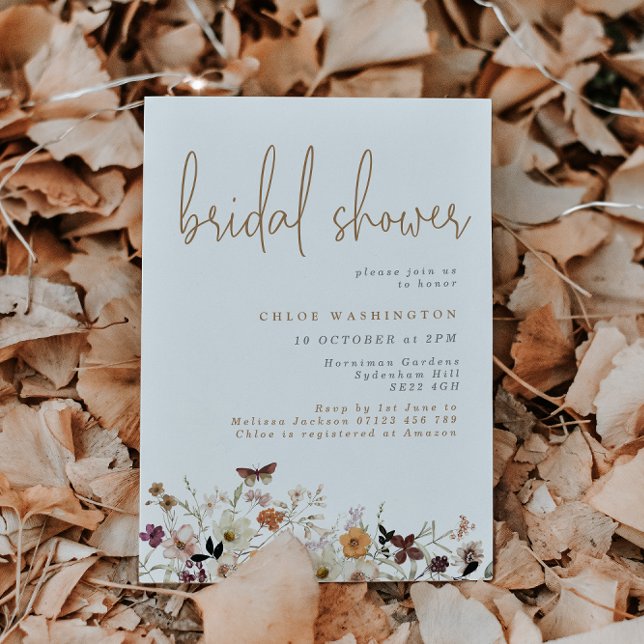Invitación Boho Cae Flores Silvestres Ducha De Novias (Subido por el creador)