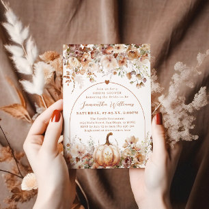 Invitación Boho Cae La Rústica Ducha De Novias De Flores Silv