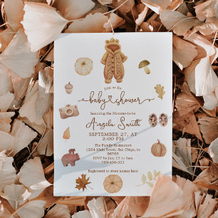 Invitación Boho cae Minimalista Baby Shower neutral moderno